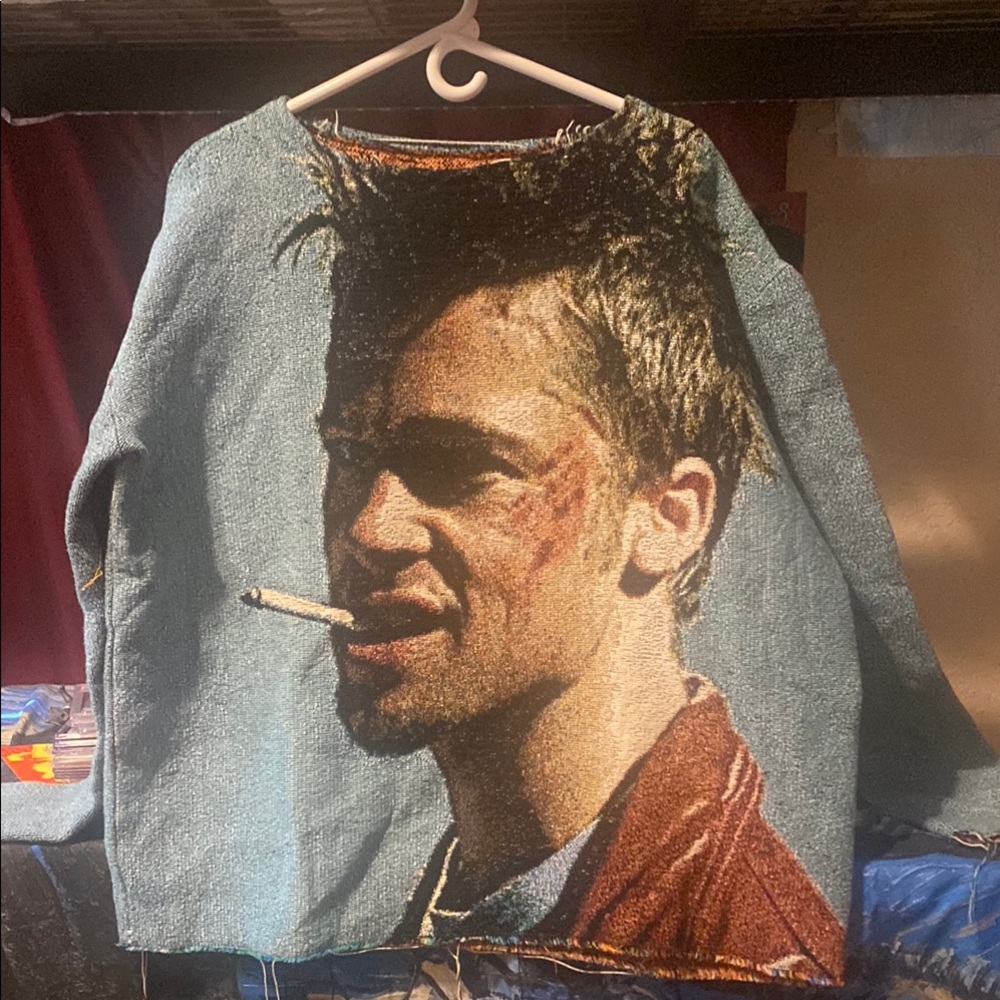 Graphic Print Men's Sweater Fight Club
